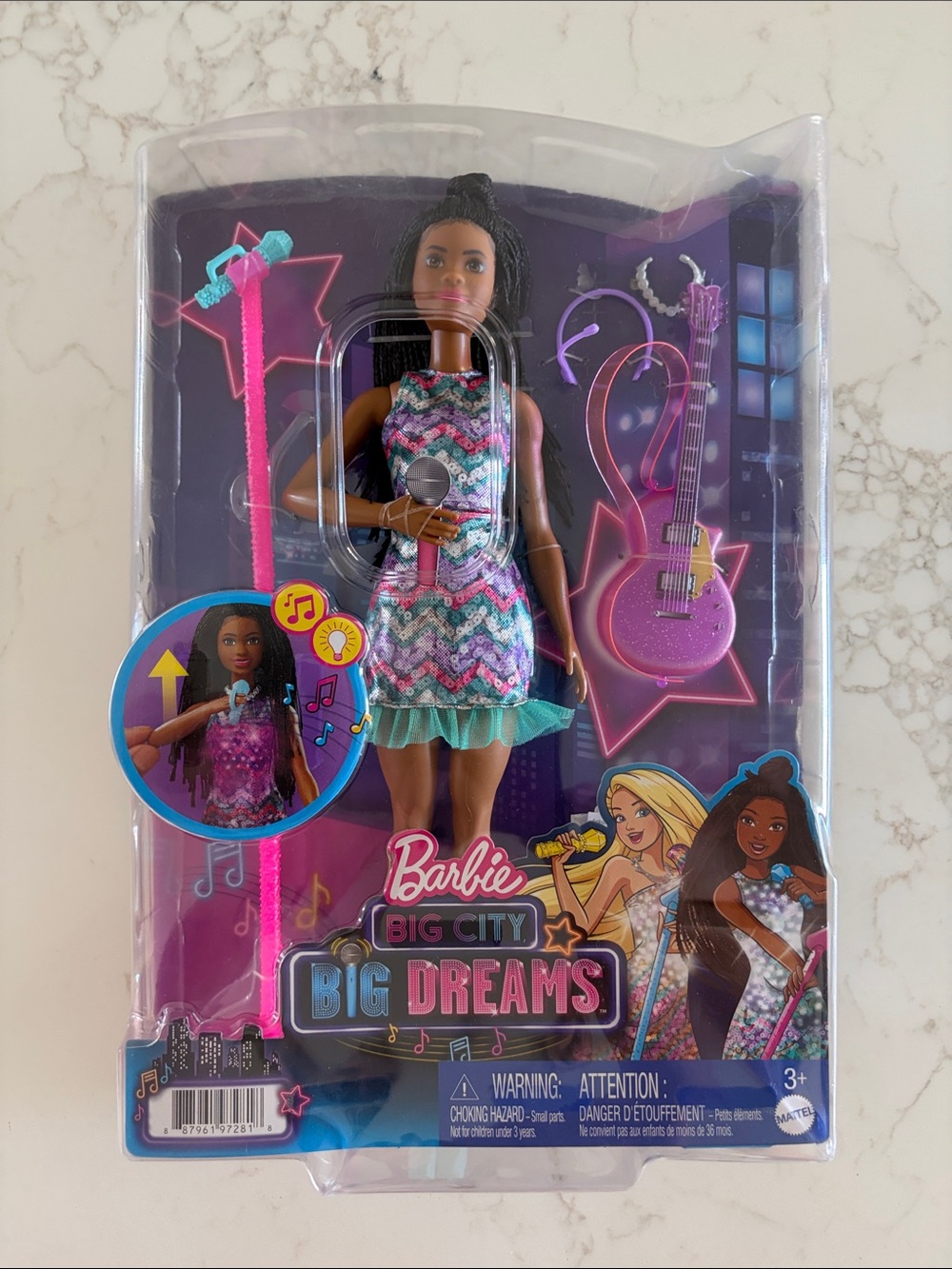 Barbie Big City Big Dreams Doll Pink Purple Teal Dress